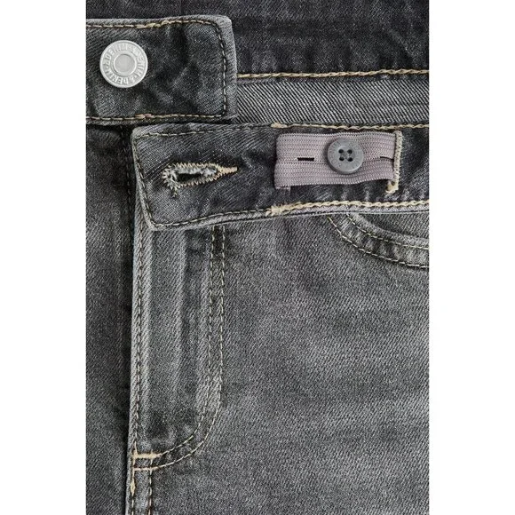 H&M Girls Wide Leg Jeans Size 14 Kids Dark Gray Denim High Waist Adjustable - Picture 13 of 14